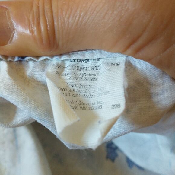 VTG Westpoint Stevens Twin Fitted Flat Sheet Set Blue Floral  Cotton Blend - Picture 11 of 11